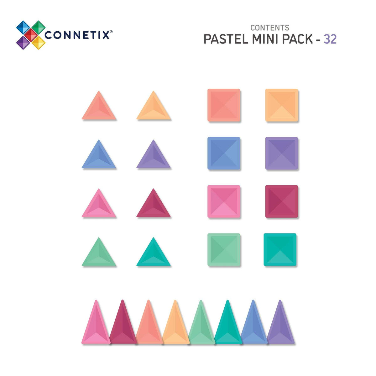 Magnetbausteine Pastell Mini Pack 32 Teile