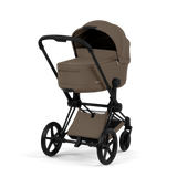 PRIAM Comfort Matt Black incl. Babywanne, Sitzeinheit, Sitzbezug Coconut Brown