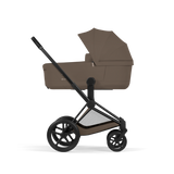 PRIAM Comfort Matt Black incl. Babywanne, Sitzeinheit, Sitzbezug Coconut Brown