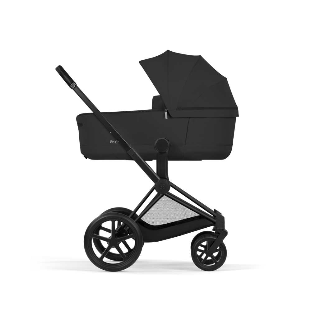PRIAM Comfort Matt Black incl. Babywanne, Sitzeinheit, Sitzbezug Sepia Black