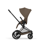 PRIAM Comfort Matt Black incl. Babywanne, Sitzeinheit, Sitzbezug Coconut Brown