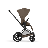 PRIAM Comfort Matt Black incl. Babywanne, Sitzeinheit, Sitzbezug Coconut Brown