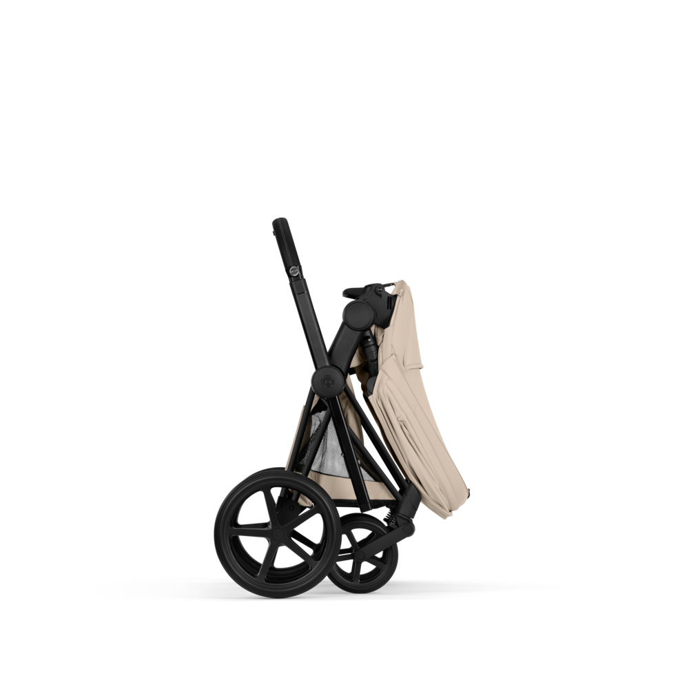 PRIAM Comfort Matt Black incl. Babywanne, Sitzeinheit, Sitzbezug Cozy Beige