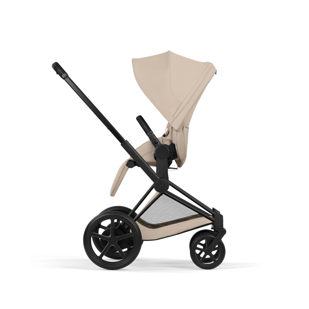 ePRIAM Comfort Matt Black incl. Babywanne, Sitzeinheit, Sitzbezug Cozy Beige