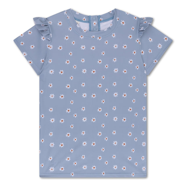UV-Shirt Kinder kurzärmelig mit Gänseblümchenmuster und UV-Schutz LSF 50+