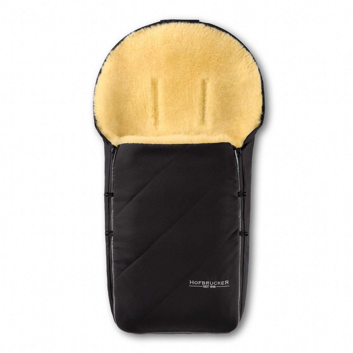 Lammfell Fußsack Toni/ schwarz