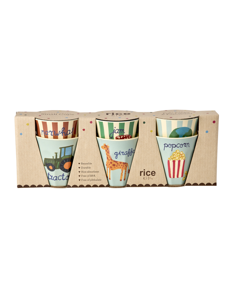 Becher Set/ ABC Print blau 160ml