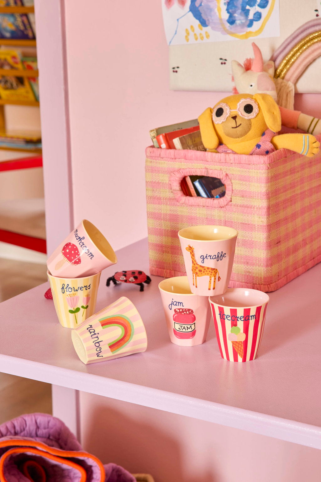 Becher Set/ ABC Print rosa 160ml