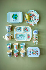 Baby Geschirr Set/  Blue ABC Print