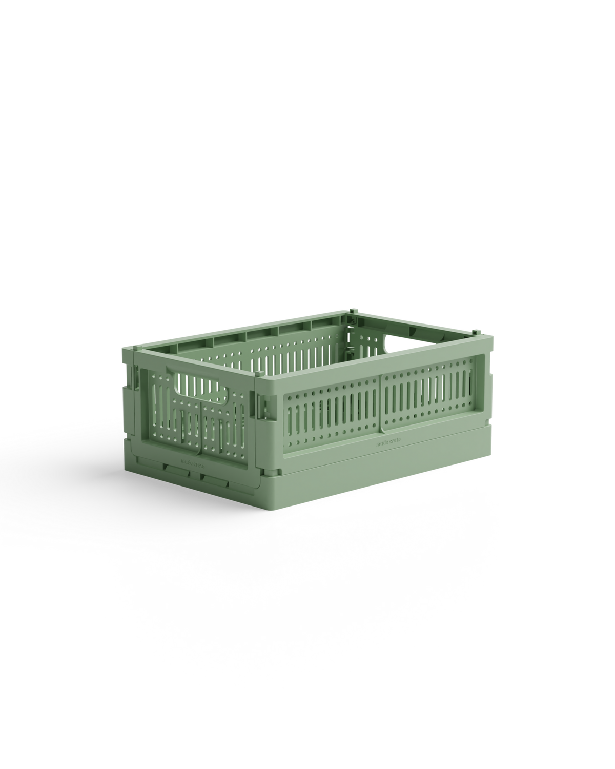 Kleine grüne Aufbewahrungsbox mini aus recyceltem Plastik, faltbar und stapelbar