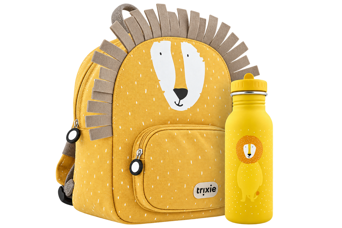 Schulset - Rucksack & Trinkflasche 500ml -  Mr. Lion