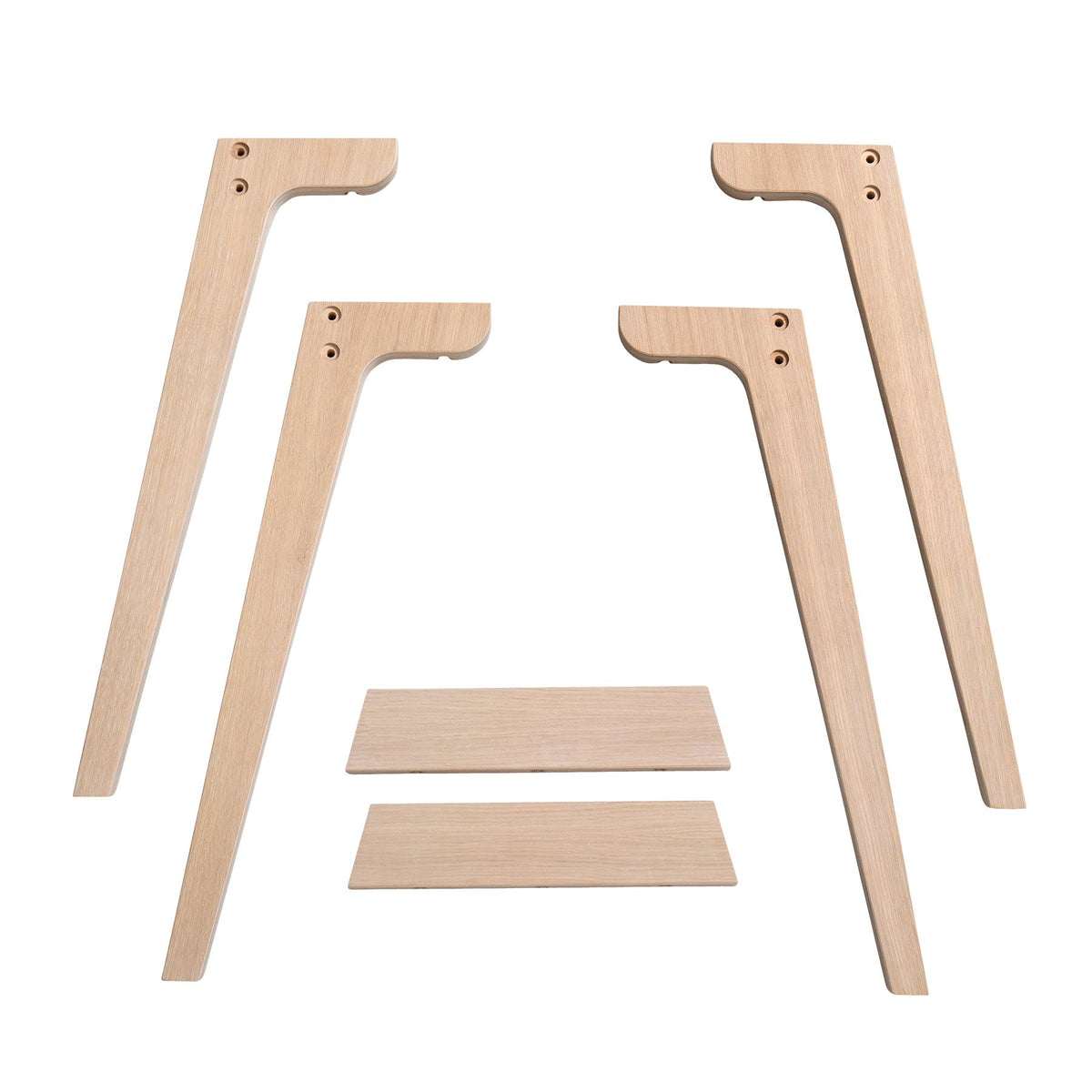 Wood Extra Tischbeinset aus FSC Birkenholz und Eichenholz für Schreibtischumbau 66 cm hoch