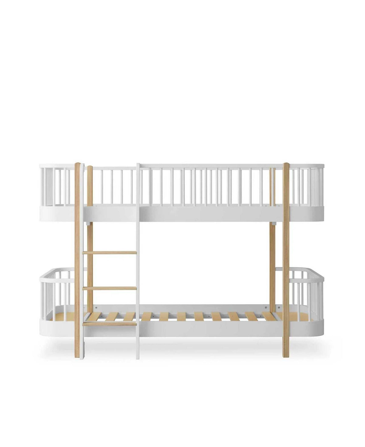 Halbhohes Etagenbett Wood Original weiß und Eiche für Kinderzimmer