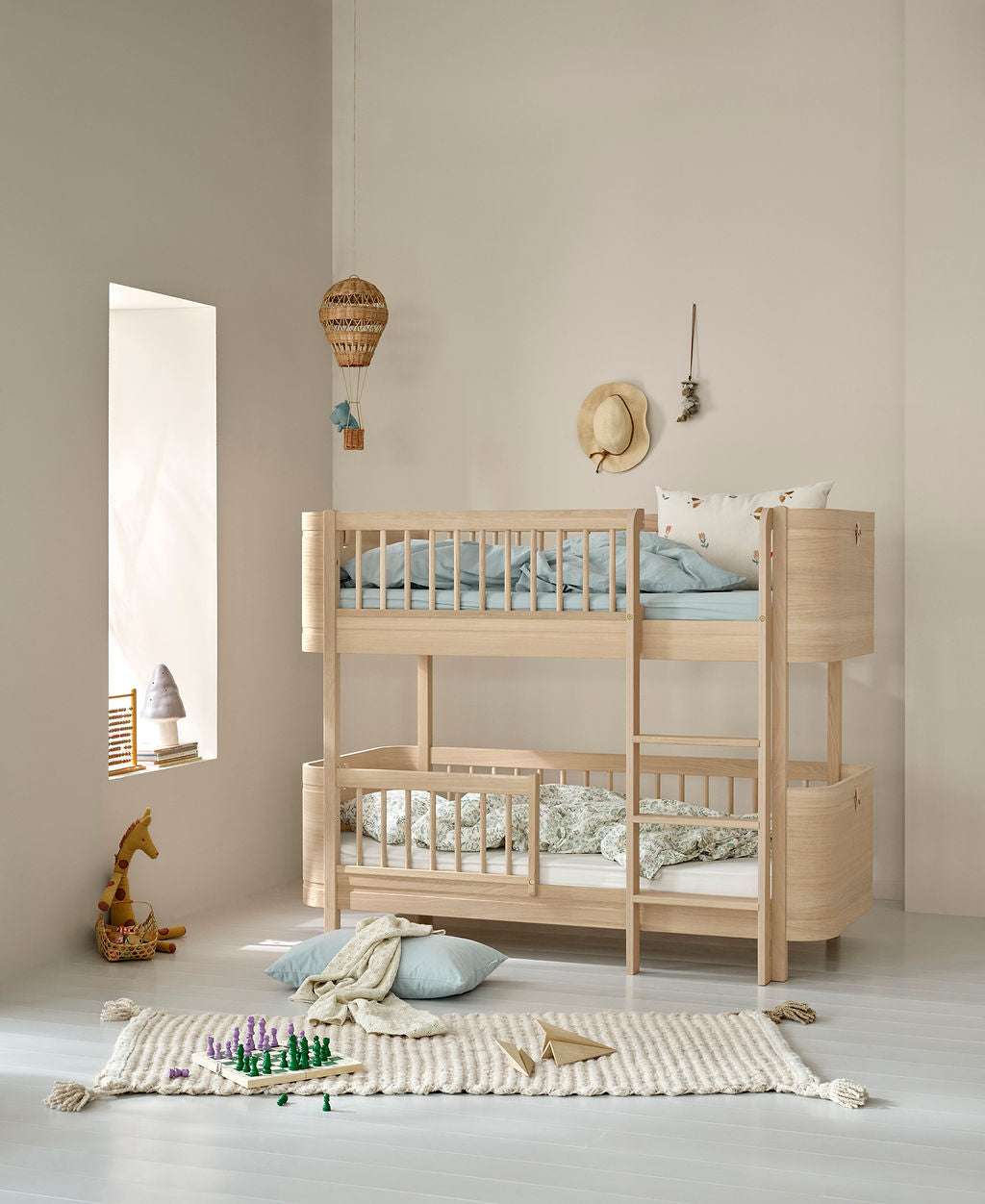 Mini+ halbhohes Etagenbett, Eiche (68x162 cm)