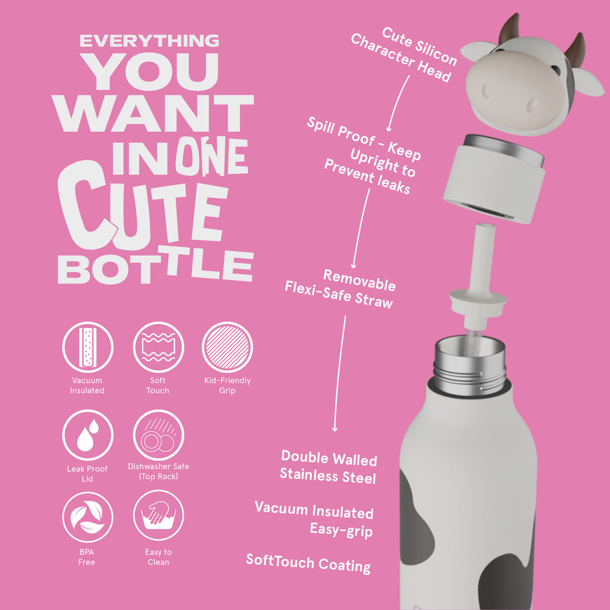 Trinkflasche Bestie- Kuh