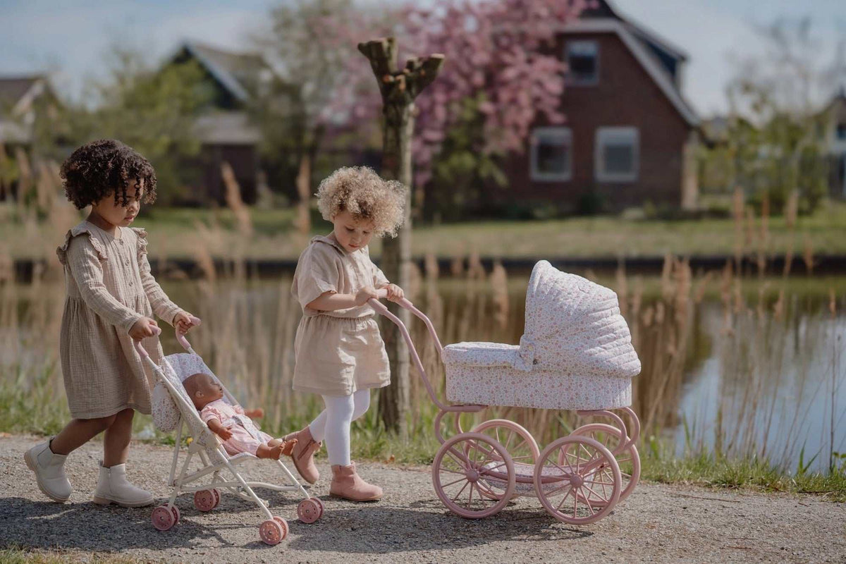 Puppenbuggy aus Metall/ Soft Flowers