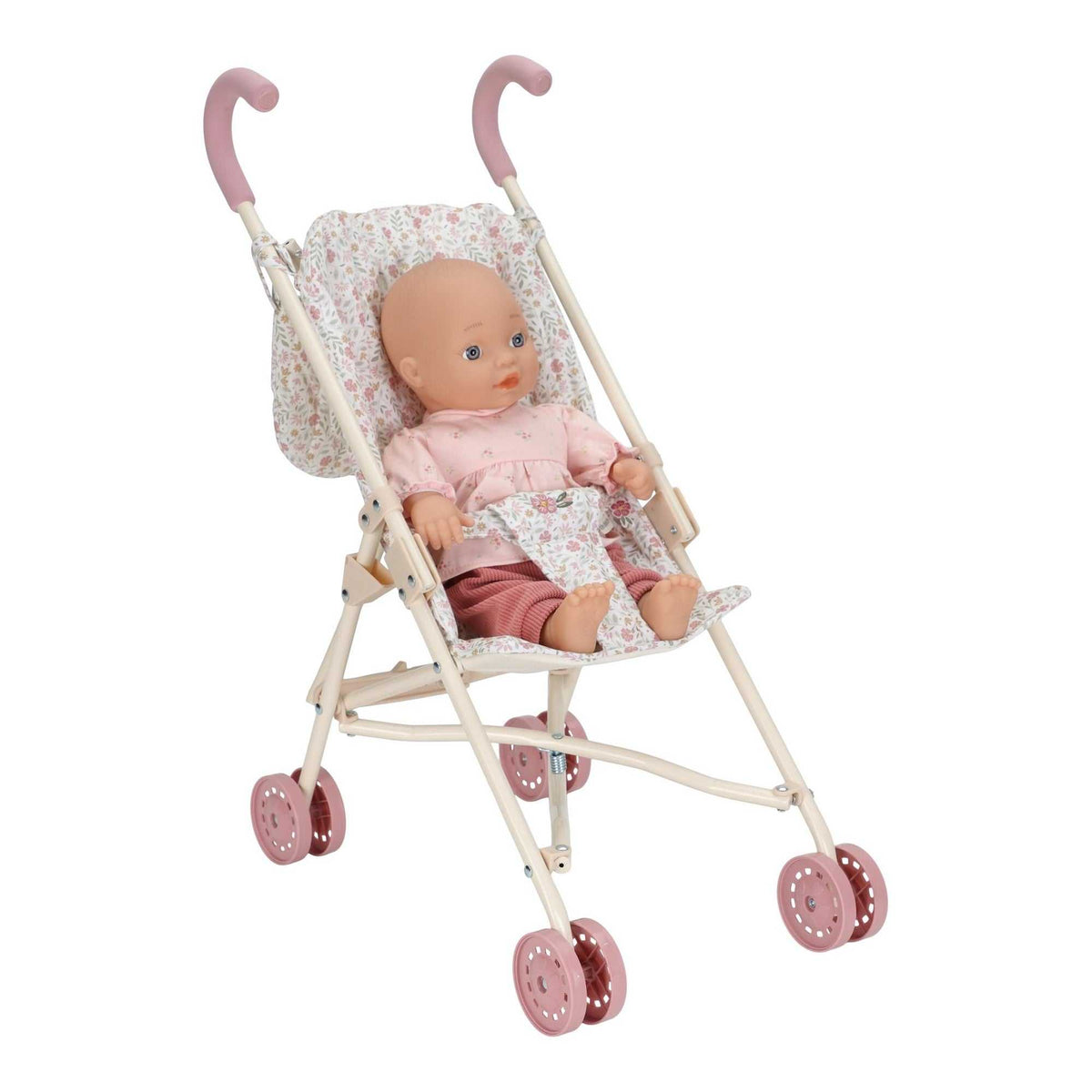 Puppenbuggy aus Metall/ Soft Flowers