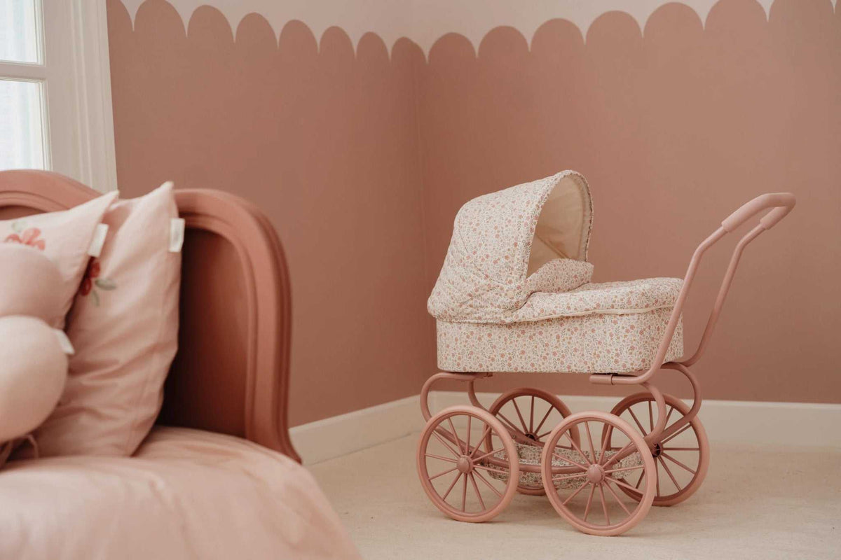 Metall Puppenwagen/ Soft Flowers