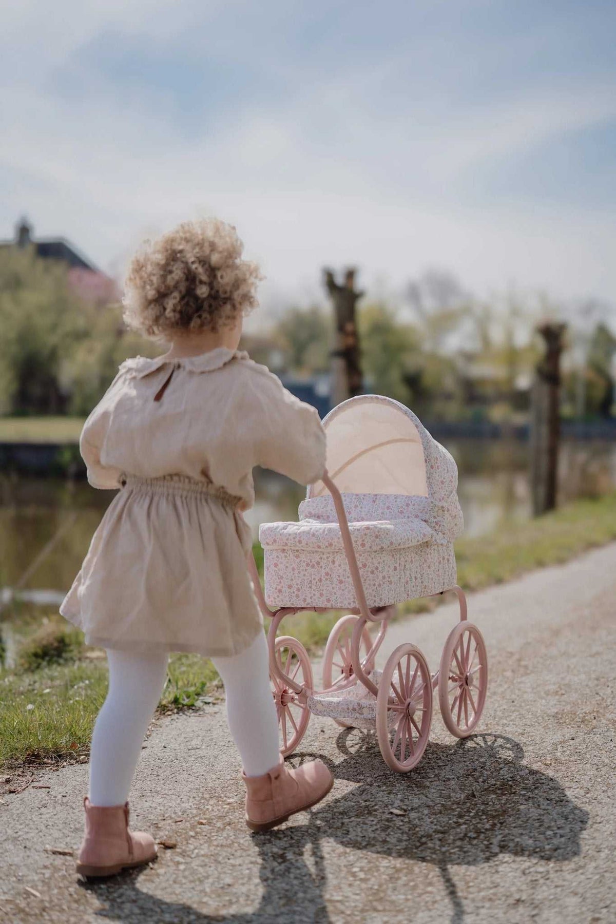 Metall Puppenwagen/ Soft Flowers