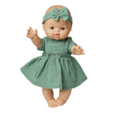 Musselin - Puppenkleid 28-35 cm