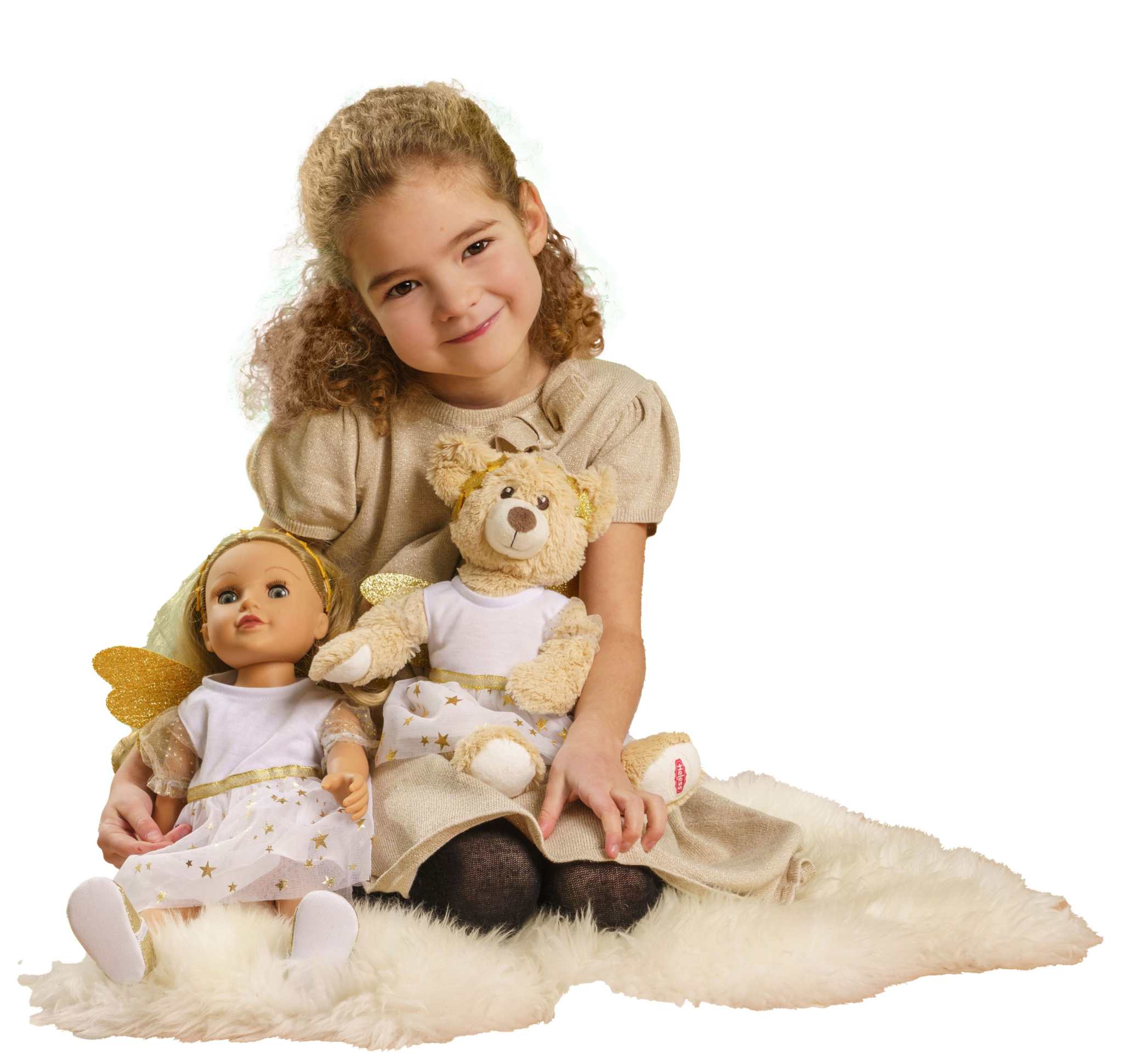 Puppen-Weihnachtskleid Rentier Rudi Gr. 35-45 cm